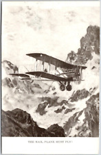 The Mail Plane Must Fly U. S. Mail Plane Flying over Mountains Postcard picture
