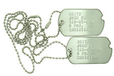 Custom Embossed Notched WWII Style Stainless Steel Military ID Dog Tags picture