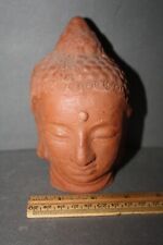 VINTAGE TERRA COTTA COLOR CLAY CHINESE BUDDHA HEAD FIGURINE picture
