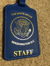 GOLD PRESIDENTIAL SEAL,BLUE WHITE HOUSE STAFF LUGGAGE TAG (SET OF 4 TAGS) picture