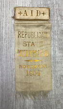 Antique ￼Republican State demonstration aid Rhode Island 1904￼ Ribbon Pin picture