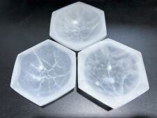 Wholesale Bulk Lot 3 Pack Of Selenite Crystal Hexagon Bowl Crystal Dish Charging picture