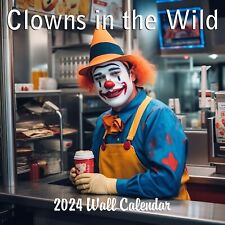 2024 Clowns in the Wild Creepy Clowns Doing Every Day Things Wall Calendar picture