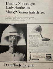 Vintage 1969 Sunbeam Mist & Sauna Hair Dryer Print Ad - Beauty on the Go picture
