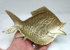 VTG Brass Fish Ashtray Trinket Dish Coin Tray Incense Dish 5.75