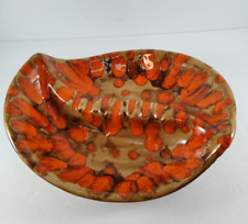 Vintage MCM Orange Pottery Ashtray  Helen Powell 1974 Psychedelic picture