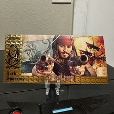 Gold Foil Plated Pirates Of The Caribbean Johnny Depp Banknote Collectible picture