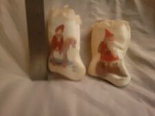 Lot of 2 Vintage Giordano Victorian Style Christmas Stockings Satin Lace picture