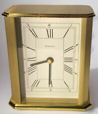 Tiffany & Co Brass Quartz desk clock Made In Germany Roman Numerals picture