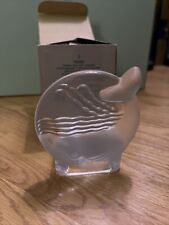 Whale Partylite Retired Tealight Candle Holder Frosted and Clear Glass picture
