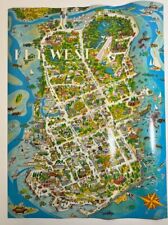 1976 Robert G Carawan Pictorial Map Key West Florida Greene St. Graphics 24.5x18 picture