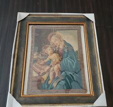 Madonna Virgin Mary Baby Jesus NEW IN BOX Framed Tapestry Art Malden 14