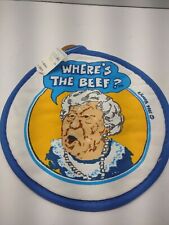 WHERE'S THE BEEF 1984 Wendy's Pot Holder Trivet Quilted Hot Pad Vintage NWT picture