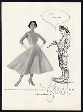 ADELE SIMPSON Fashion Ad 1953 Silk Dress FROST BROS San Antonio Texas COWBOY picture