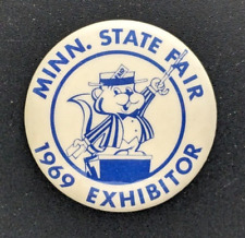 Vintage 1969 Minnesota State Fair Exhibitor Badge Button Pin - MN Gopher picture