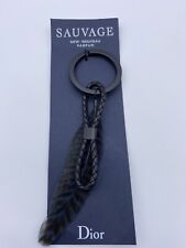 DIOR CHARM SAUVAGE BLACK BLUE KEY HOLDER feather RARE SEE PICTURES  picture