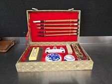 vintage Chinese CALLIGRAPHY Brush & Ink Set in Case Unused  picture