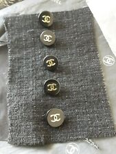 Vintage Stamped Chanel Buttons set of 5 💜💜💜 cc 16  mm gold & black  picture