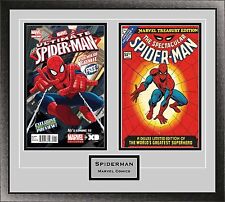 Double Comic Book Frame with Custom Engraving in our Classic Black Moulding picture