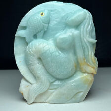 375g Natural Crystal Amazon Stone. Hand-carved Sea-maid .Underwater World. QN picture