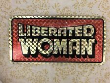Vintage Prismatic Decal LIBERATED WOMAN 70s License Plate Prism Sticker NOS picture