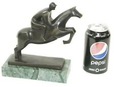 Signed Original Mario Nick Sport Jockey on Horse Bronze Sculpture Statue Artwork picture