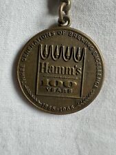 RARE 1965 HAMM'S BEER 100 Year Golden Anniversary Medallion Coin Keychain Intact picture