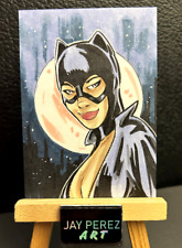 Catwoman Sketch Card 1/1 Original on card signed Artist ACEO DC On Card picture