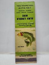 Rare Vintage Matchbook Cover - ALMA LINCOLN MINE Idaho Springs Colorado Fish picture