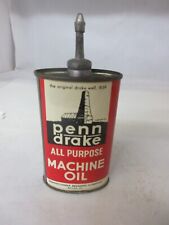 VINTAGE ADVERTISING RARE PENN DRAKE LEAD TOP  OILER OIL TIN CAN    769-M picture