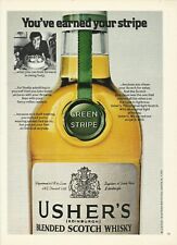 1974 Usher's Green Stripe Scotch Whisky vintage print ad 70's advertisement picture