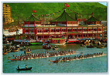 c1960's New Vessel Tai Pak Floating Restaurant Aberdeen Hong Kong Postcard picture