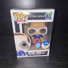 Funko Vinyl: Elton John - Red, White, & Blue (Glitter) - FYE (Exclusive) #63 picture