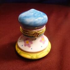 TRINKET BOX - RARE, Domed top, colorful - porcelain, hinged - MINT picture