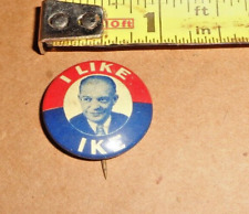 VTG REPUBLICAN 1952 Presidential Campaign Pinback PHOTO BUTTON I LIKE IKE picture
