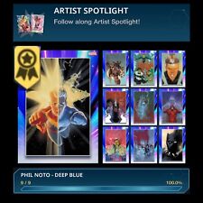 ARTIST SPOTLIGHT-PHIL NOTO-9 CARD RARE DEEP BLUE SET+AWARD-TOPPS MARVEL COLLECT picture