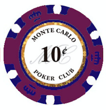 NEW 50 Burgundy 10¢ Cent Monte Carlo 14 Gram Clay Poker Chips Buy 3 Get 1 Free picture