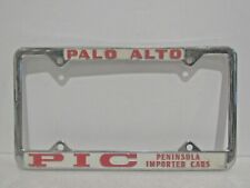 Vintage Palo Alto PIC Peninsula Imported Cars License Plate Frame Metal Embossed picture