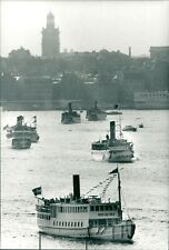 Boat traffic with M / S Prince Carl Philip in t... - Vintage Photograph 2455531 picture