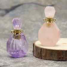 Stone Pendant Fluorite Charm Quartz Crystal Heal Essential Oil Diffuser Bottle picture
