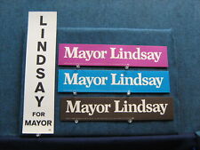 (4) 1969 Re-Elect Mayor Lindsay NYC Politics - 3 Bumper stickers & Paper Ribbon picture