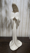 Vtg Haeger USA Pottery Madonna Virgin Mary Figurine #272 White Minimalism 11” picture