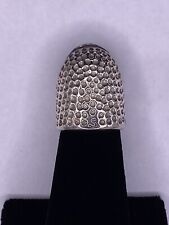 “Rare” Tom Edwards Half Fingertip Thimble Ring “Signed” Silver picture
