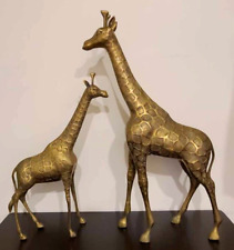 Vintage C.1960's Mid-Century Pair of Brass Giraffes 23.5