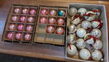 35+ Vintage Shiny Brite Christmas Ornament Lot w/ original boxes and more picture