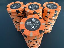 Majestic Card Room Clay Poker Chips 9.6g - (25) 50-cent denomination pack. picture