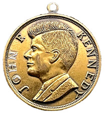 John F. Kennedy Medal Charm Necklace Pendant Large Metal Collectible Token Coin picture