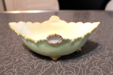 Antique P.H. Leonard imported Vienna Austria 1903 bowl dish green gold footed picture