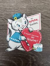 Vintage Valentine Card No Kitten Teacher Artist, Unused picture