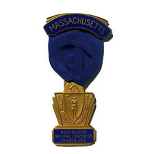 1952 Republican National Convention Massachusetts Deleg. Badge Dwight Eisenhower picture